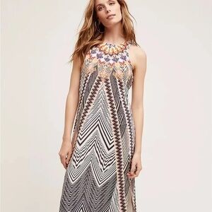 HD in Paris Anthropologie Vibrant Solstice Silk Maxi Women’s Dress Size 6